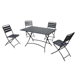 SET PRANZO PIEGHEVOLE MERY ANTRACITE - SET 5 ELEMENTI COD. S1007135