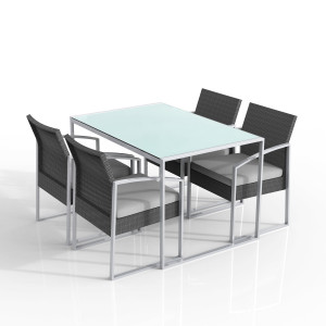 SET PRANZO BILBAO NERO/GRIGIO - SET 5 ELEMENTI COD. S1304592