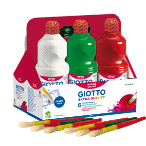 SCHOOLPACK 6 FLACONI TEMPERA PRONTA 1000ML ASSORTITA GIOTTO COD. 53460000