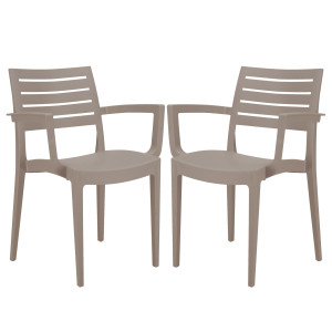 SET DA 2 SEDIE CON BRACCIOLI FIRENZE IN POLIPROPILENE JUTA GRANDSOLEIL COD. S6637J