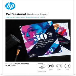 CONFEZIONE DA 50 FOGLI CARTA PROFESSIONALE LUCIDA HP PER GETTO D'INCHIOSTRO A4