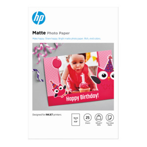 HP CARTA FOTOGRAFICA OPACA ORIGINALE HP: 25 FOGLI/10 X 15 CM COD. 7HF70A