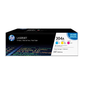 SCATOLA MULTIPACK 3 TONER COLORI CIANO/MAG/GIALLO HP LASERJET NR.304A COD. CF372AM