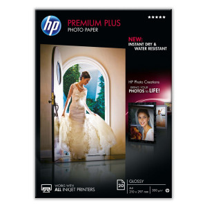 RISMA 20 FG CARTA FOTOGRAFICA HP PREMIUM PLUS PHOTO PAPER LUCIDA A4 300GR COD. CR672A