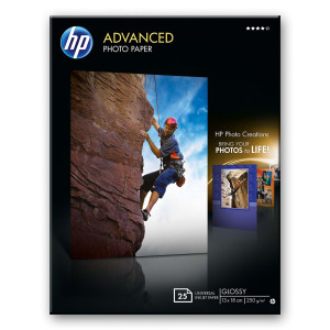 RISMA 25 FG CARTA FOTOGRAFICA HP ADVANCED LUCIDA 250GR 13X18CM SENZA BORDI COD. Q8696A