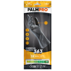 COPPIA GUANTI CHEMICAL SAFETY IN NITRILE PALMPRO 363 TG. M ICOGUANTI COD. ND363/M(7)