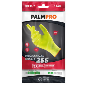COPPIA DI GUANTI MECHANICAL SAFETY GIALLO FLUO PALMPRO 255 TG.XXL ICOGUANTI COD. NSGO255/XXL(10)
