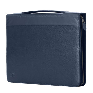 PORTABLOCCO OFFICE CON MANICO IN ECOPELLE C/ZIP DIM. 28X36CM BLU INTEMPO COD. 8249OF32