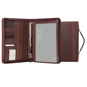 PORTABLOCCO OFFICE CON MANICO IN ECOPELLE C/ZIP DIM. 28X36CM MARRONE INTEMPO COD. 8249OF33