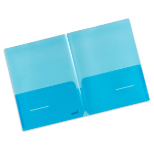 CONF 5 CARTELLINA DOPPIA TASCA PP BLU PLASTIDEA COD. 7010BL