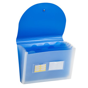 PORTADOCUMENTI A SOFFIETTO IN PP BLU A4 13 TASCHE PLASTIDEA COD. 7041BL