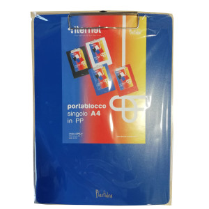 PORTABLOCCO A4 IN PPL CON MOLLA IN METALLO BLU COD. 7071BL