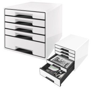 CASSETTIERA DRAWER CABINET CUBE 5 BIANCO LEITZ COD. 52531001