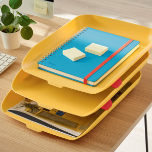 KIT TRIPLA VASCHETTA PORTACORRISPONDENZA GIALLO COSY LEITZ COD. 53582019