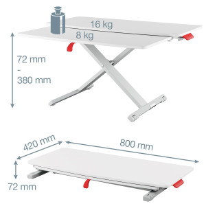 POSTAZIONE SIT  STAND DA SCRIVANIA CON VASSOIO -LEITZ ERGO COSY COD. 65320085