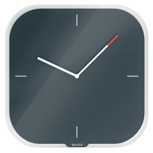 OROLOGIO DA PARETE SILENZIOSO IN VETRO GRIGIO COSY LEITZ COD. 90170089