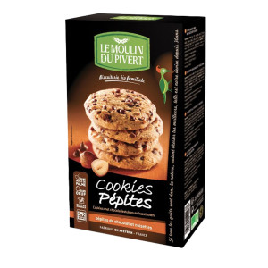 CONFEZIONE DA 175GR COOKIES CIOCCOLATO E NOCCIOLA - LE MOULIN DU PRIVERT COD. 0827759 CONFEZIONE DA 12