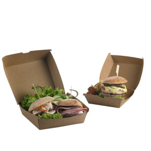 50 SCATOLE PER HAMBURGER IN CARTA KRAFT 16X16X9CM STREET FOOD LEONE COD. H0708