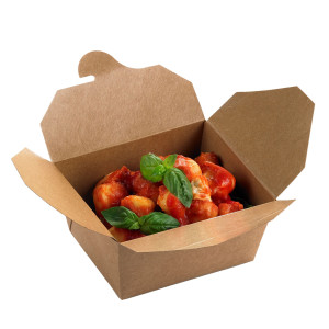 50 CONTENITORI RETTANGOLARI DA ASPORTO IN CARTA KRAFT + PE13X9X6,4CM LEONE COD. H0711