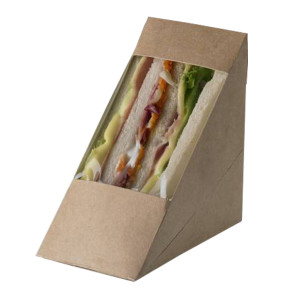 100 SCATOLE PER SANDWICH IN CARTA KRAFT 12,3X7,2X12,3CM STREET FOOD LEONE COD. H0713