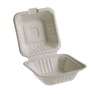 50 VASCHETTE HAMBURGER BOX 15X15CM TAKE AWAY BIO LEONE COD. Q2022