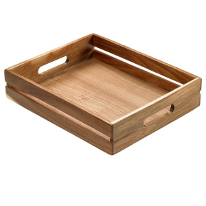 CASSETTA PER ALIMENTI IN LEGNO DI ACACIA 32,5X26,5X7CM LEONE COD. S5004