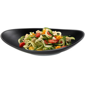 PIATTO OVALE NERO IN MELAMINA 31X16X4 CM LEONE COD. T8205