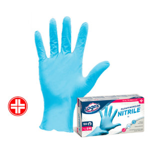 SCATOLA 100 GUANTI IN NITRILE NON TALCATO TG. XL AZZURRO USO MEDICALE COD. 3476LXXL
