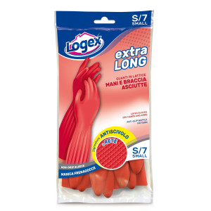 GUANTI IN LATTICE EXTRALONG TG. S ROSSO COD. 3549LXS