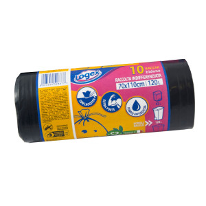 10 SACCHI IMMONDIZIA 43MIC 70X110 120LT NERO LOGEX COD. C4LX-1918