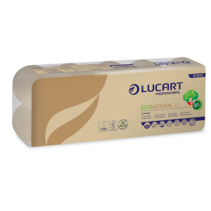 PACCO 10 ROTOLI CARTA IGIENICA 180 STRAPPI ECONATURAL LUCART COD. 811822B