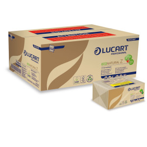 PACCO DA 220 ASCIUGAMANI PIEGATI A Z ECONATURAL LUCART COD. 864036 CONFEZIONE DA 18