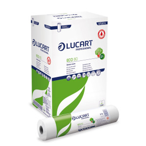 LENZUOLINO MEDICO IN ROTOLO 59CM X 80MT BIANCO ECO 80 LUCART COD. 870074U