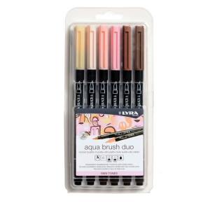 ASTUCCIO 6 PENNARELLI AQUA BRUSH DUO SKIN TONES LYRA COD. L6521062
