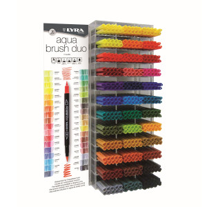 ESPOSITORE 360 PENNARELLI AQUA BRUSH DUO 36 COLORI ASSORTITI LYRA COD. L6527001