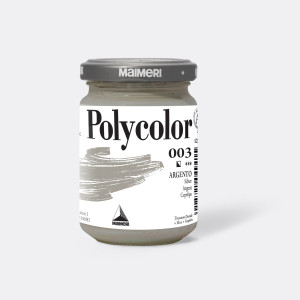 COLORE VINILICO POLYCOLOR VASETTO 140 ML ARGENTO MAIMERI COD. M1220003