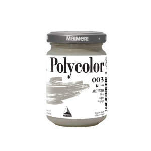 COLORE VINILICO POLYCOLOR VASETTO 140 ML ARGENTO MAIMERI COD. M1220003