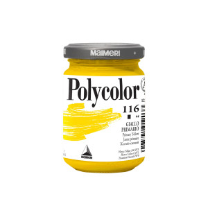 COLORE VINILICO POLYCOLOR VASETTO 140 ML GIALLO PRIMARIO MAIMERI COD. M1220116