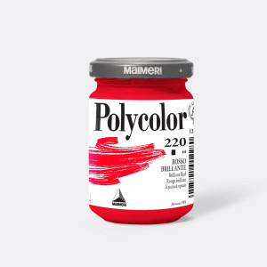 COLORE VINILICO POLYCOLOR VASETTO 140 ML ROSSO BRILLANTE MAIMERI COD. M1220220