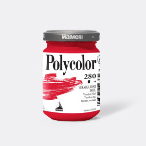 COLORE VINILICO POLYCOLOR VASETTO 140 ML VERMIGLIONE IMITAZIONE MAIMERI COD. M1220280