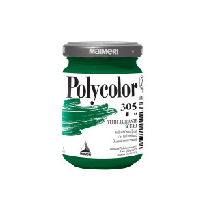 COLORE VINILICO POLYCOLOR VASETTO 140 ML VERDE BRILLANTE SCURO MAIMERI COD. M1220305