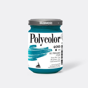 COLORE VINILICO POLYCOLOR VASETTO 140 ML BLU PRIMARIO CYAN MAIMERI COD. M1220400