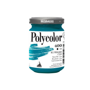 COLORE VINILICO POLYCOLOR VASETTO 140 ML BLU PRIMARIO CYAN MAIMERI COD. M1220400