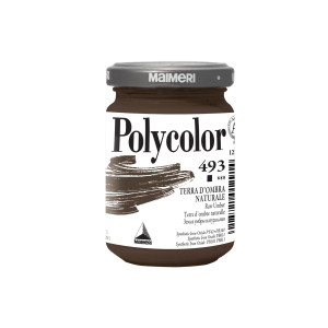 COLORE VINILICO POLYCOLOR VASETTO 140 ML TERRA D'OMBRA NATURALE MAIMERI COD. M1220493 CONFEZIONE DA 3