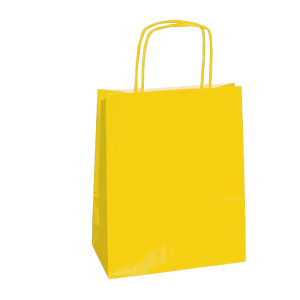 25 SHOPPERS CARTA KRAFT 22X10X29CM TWISTED GIALLO COD. 037276