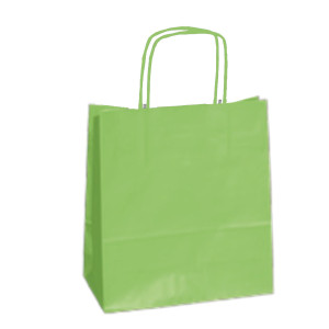 25 SHOPPERS CARTA KRAFT 22X10X29CM TWISTED VERDE MELA COD. 037290