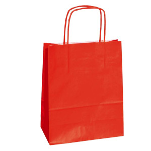 25 SHOPPERS CARTA KRAFT 22X10X29CM TWISTED ROSSO COD. 037344