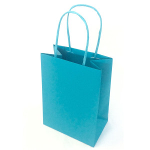 25 SHOPPERS CARTA KRAFT 26X11X34,5CM TWISTED TURCHESE COD. 037405