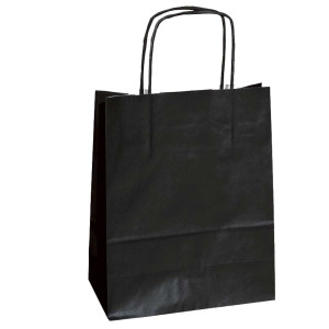 25 SHOPPERS CARTA KRAFT 45X15X50CM TWISTED NERO COD. 047565