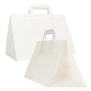 SCATOLA 200 SHOPPERS CARTA CRAFT 32X22X24CM FLAT XLARGE BIANCO COD. 072512